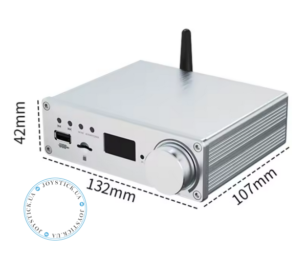 Two-channel amplifier BRZHIFI Audio C40 Hi-Fi 130Wx2 based on TPA3250 and DAC ES9023 support Bluetooth and remote control Color Metallic